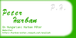peter hurban business card